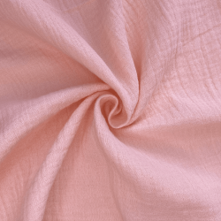 Ткань Муслин Жатый, цвет Нежно-Розовый (на отрез)  в Муроме