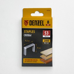 Denzel Скобы, 8 мм, для мебельного степлера, тип 53, 2000 шт.  в Муроме