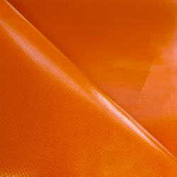Тентовый материал ПВХ 450 гр/м2, Оранжевый (Ширина 160см), на отрез  в Муроме, 450 г/м2, 699 руб