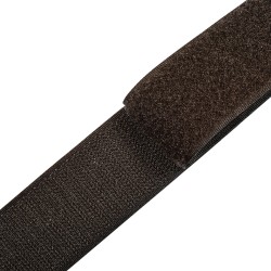 Контактная лента 40мм (38мм) цвет Тёмно-Коричневый (велькро-липучка, на отрез)  в Муроме
