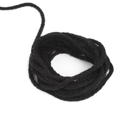 Шнур для одежды тип 2, цвет Чёрный (плетено-вязаный/полиэфир)  в Муроме